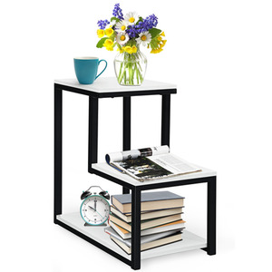 Costway 3-Tier Industrial End Table-White
