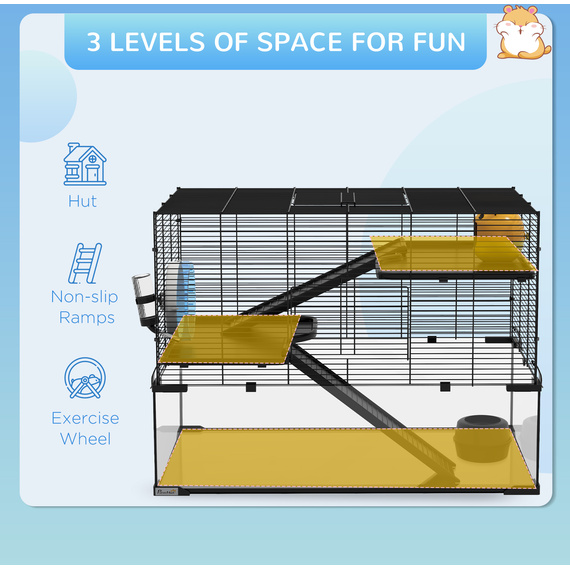 Exploring Hamster Exercise Cage Reference: 3 Tiers Hamster Cage With Ramps Exercise Wheel