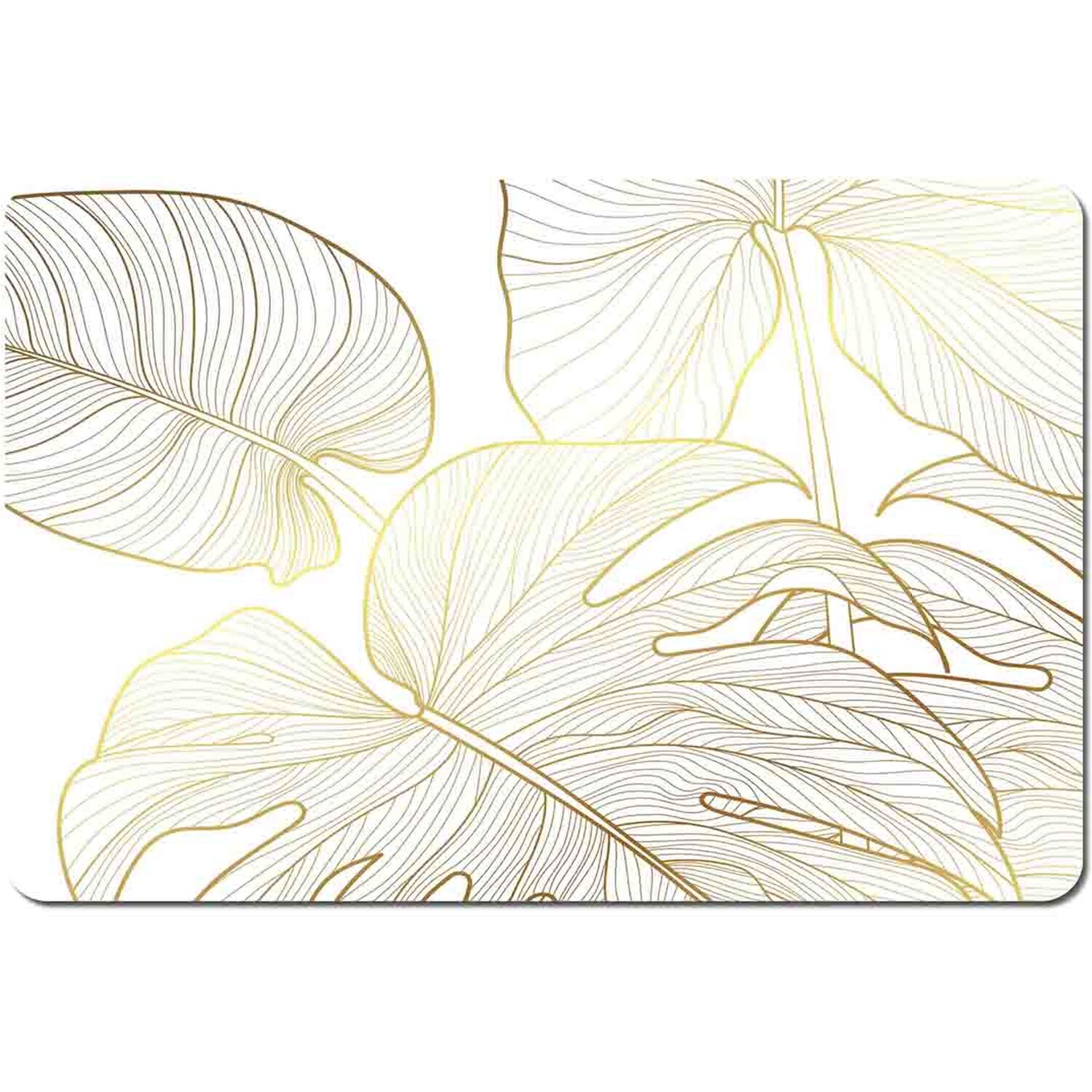 Image of Golden Botanical Line Art Placemat Set&hellip;