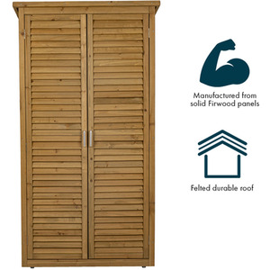 Light Brown Tall Wooden Garden Storage Shed shot 3838260