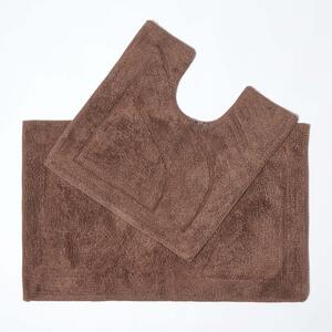Chocolate Luxury Reversible Cotton Bath Mat Set shot 4226101