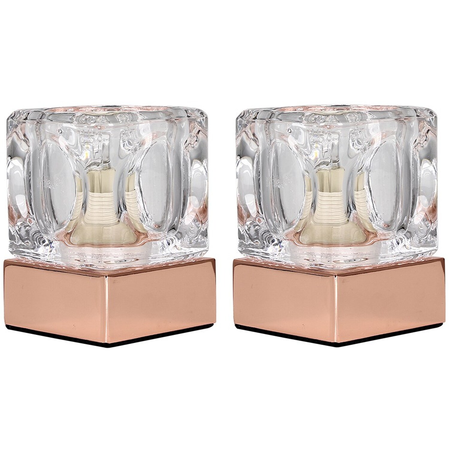 Ice Cube Touch Table Lamps - Set of 2 - Copper