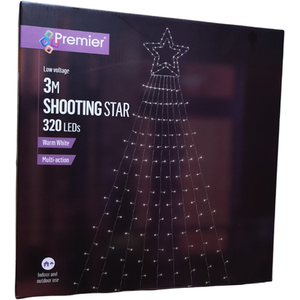 Large Shooting Star Multifunction LED Christmas Decoration Timer in Warm White