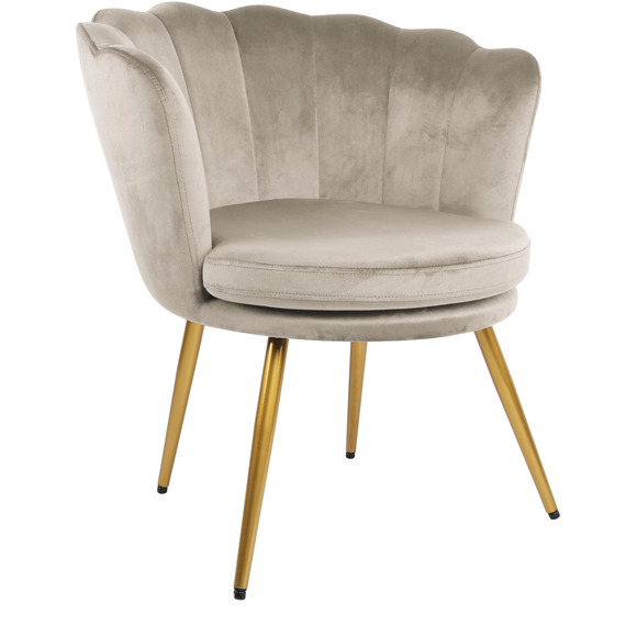 Genesis Flora Accent Chair with Petal Back Scallop Armchair in Velvet