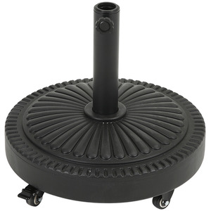 Garden Parasol Concrete-Filled Patio Umbrella Stand with Wheels