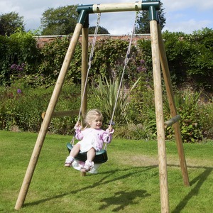 Wooden Single Swing Set with Standard Seat - Solar