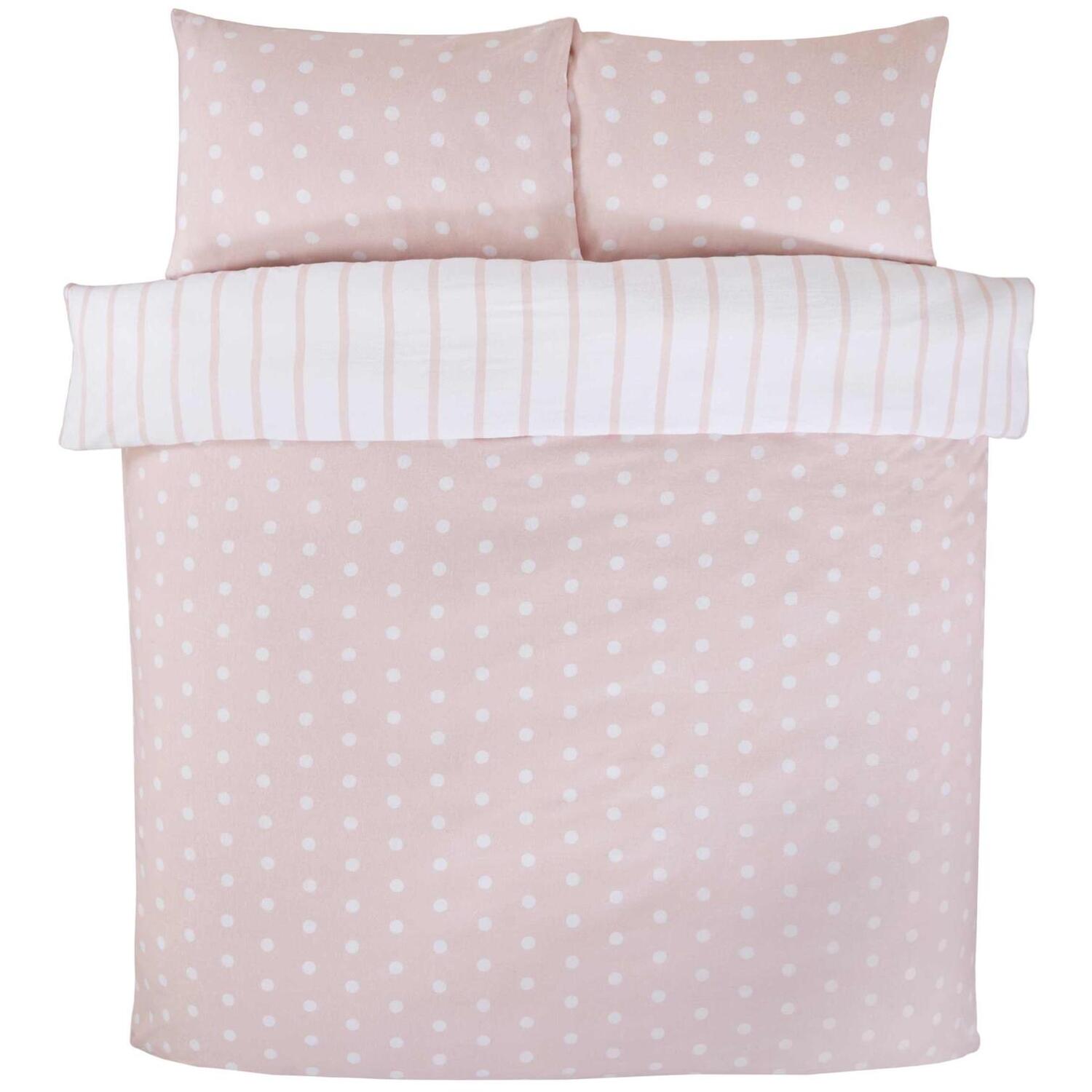 Spots Stripes Duvet Cover Set - Blush Single