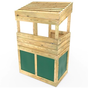 Den Set / 222cm Wooden Lookout Tower Playhouse with 6ft Slide shot 5043032