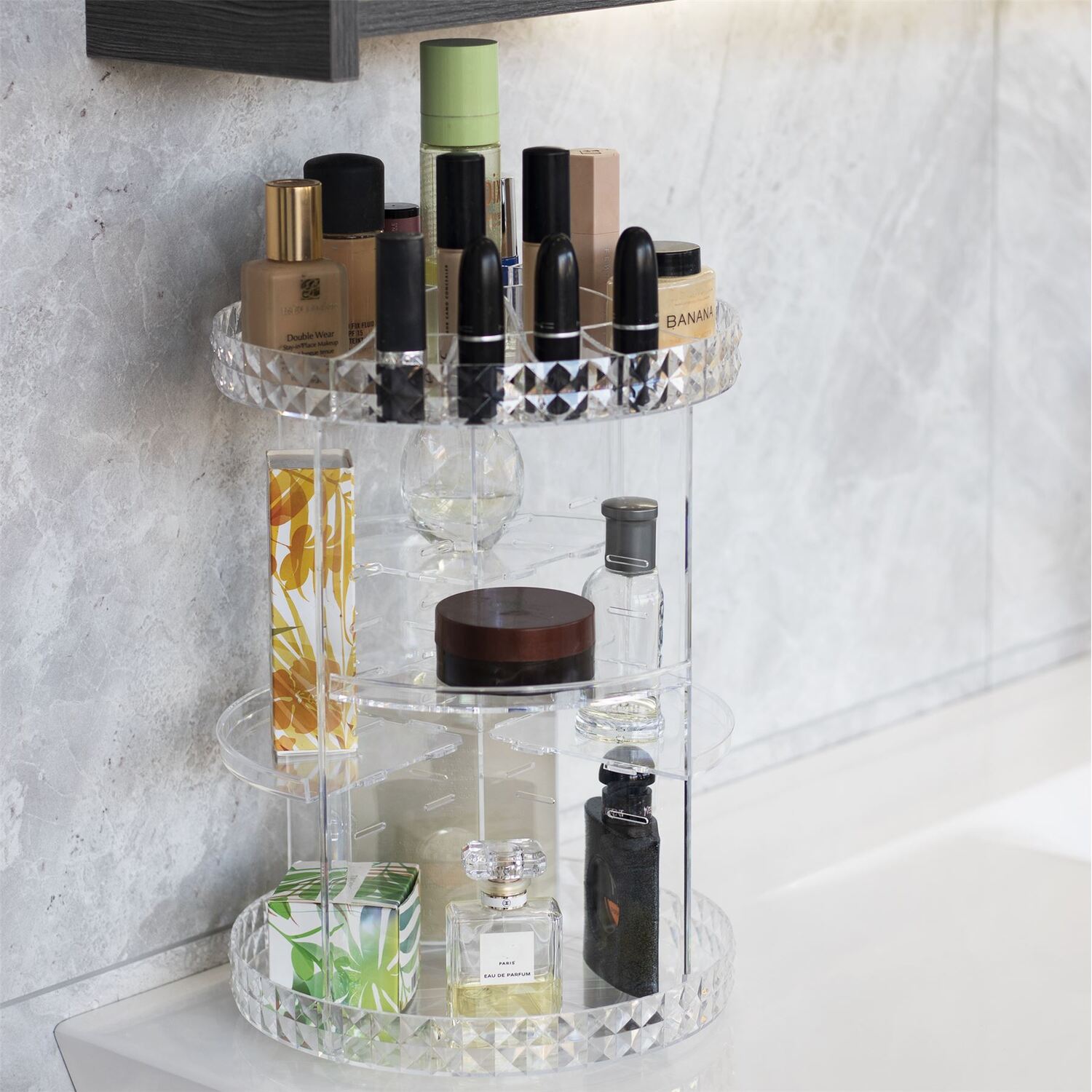 Image of Rotating Cosmetic Makeup Organiser - white