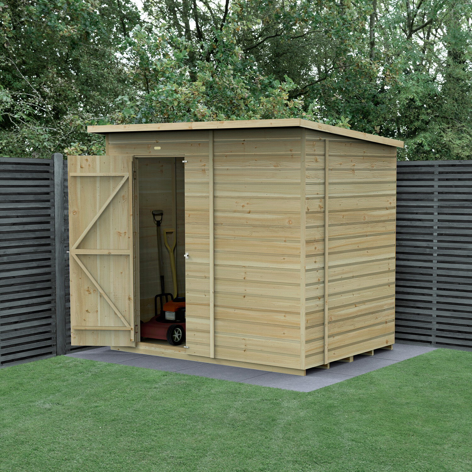 Forest Garden Beckwood Pent Shed 7X5 - 0 / 1 / Without Base / No Installation