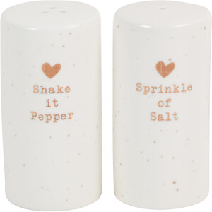 Gold Heart Salt and Pepper Shaker Set