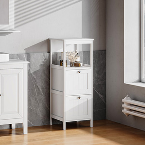Compact Wooden Bathroom Cabinet with Drawers