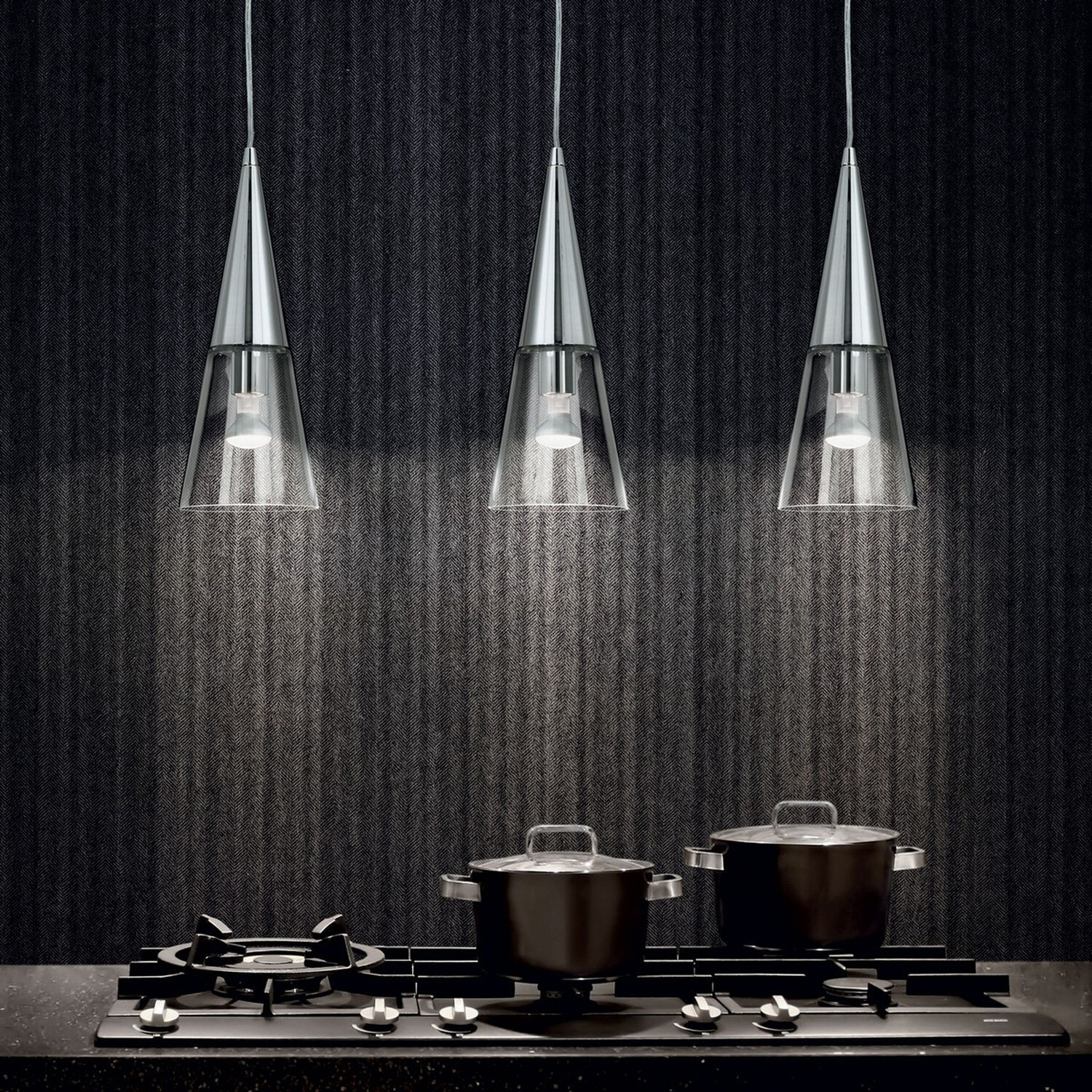 Cono 1 Light Ceiling Pendant - Chrome