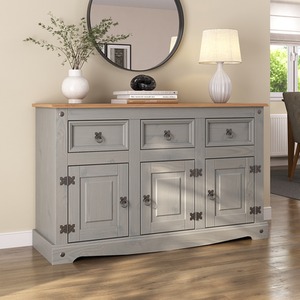 Corona Grey 3 Drawer 3 Door Sideboard