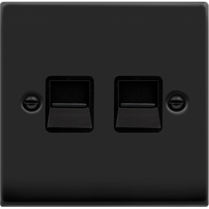 Matt Black Master Telephone Twin Socket
