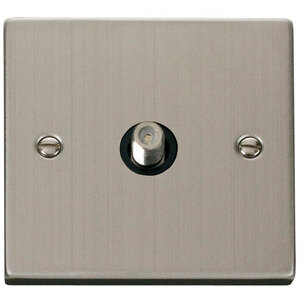 Stainless Steel Satellite Socket 1 Gang