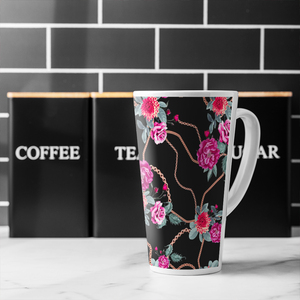 Chain And Flowers Pattern Latte Mug