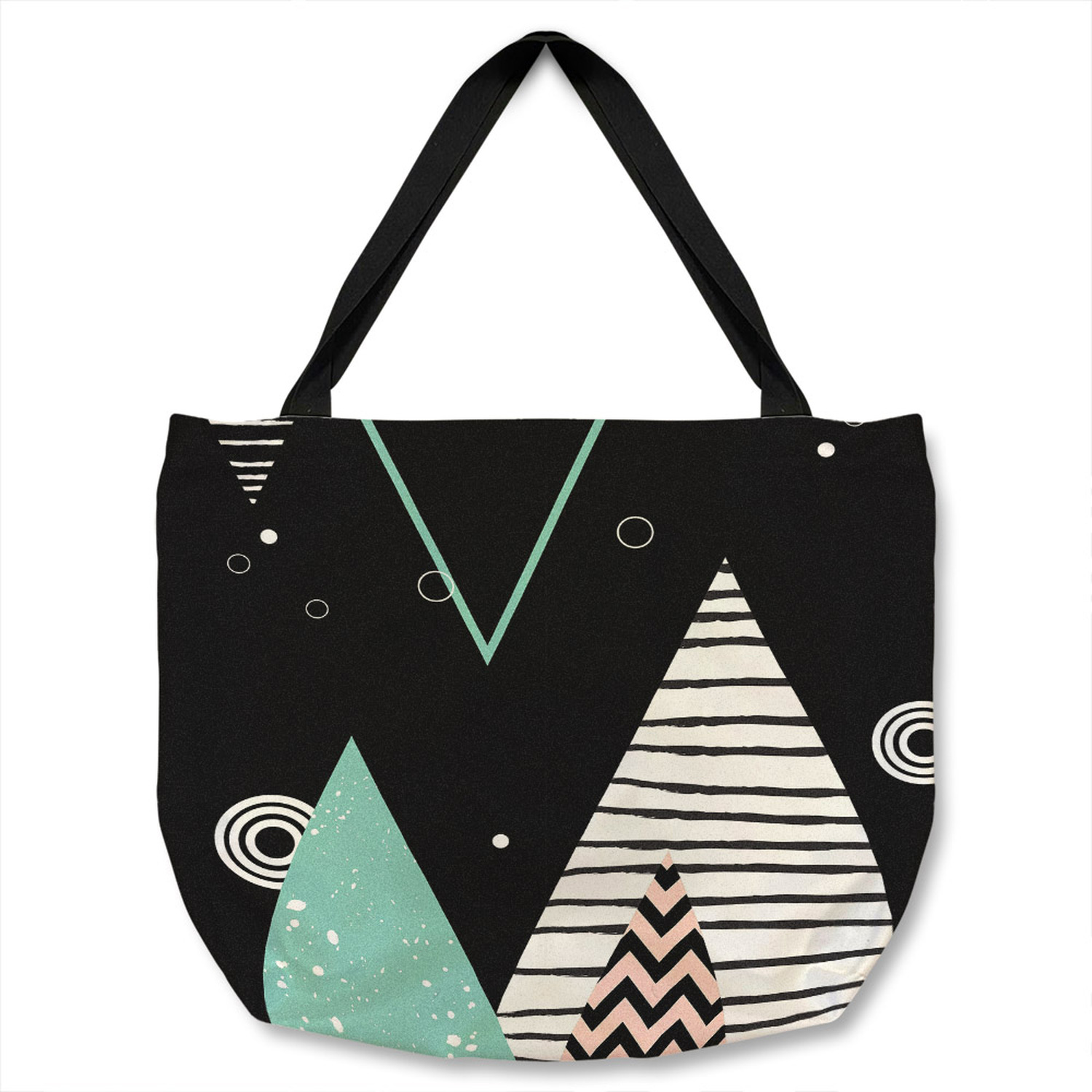 Zig Zag Print Pattern Leather Tote Bag main image 0