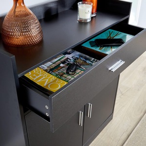 Black Home Source Novara 2 Door Shoe Storage Cabinet shot 6779990