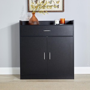Black Home Source Novara 2 Door Shoe Storage Cabinet shot 6780008