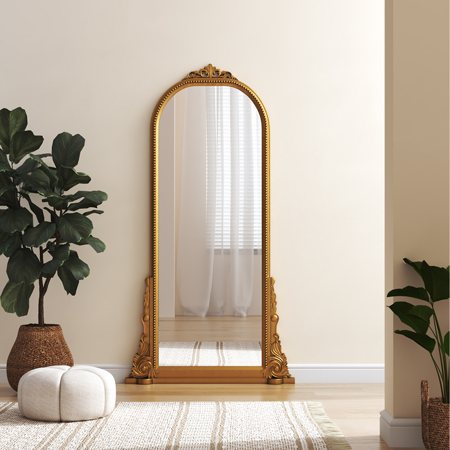 Image of Baroque Style Wall-Mounted Decorative Mirror -&hellip;