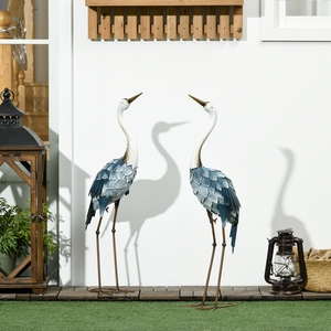 Outsunny 2 PCS Steel Crane Garden Ornaments