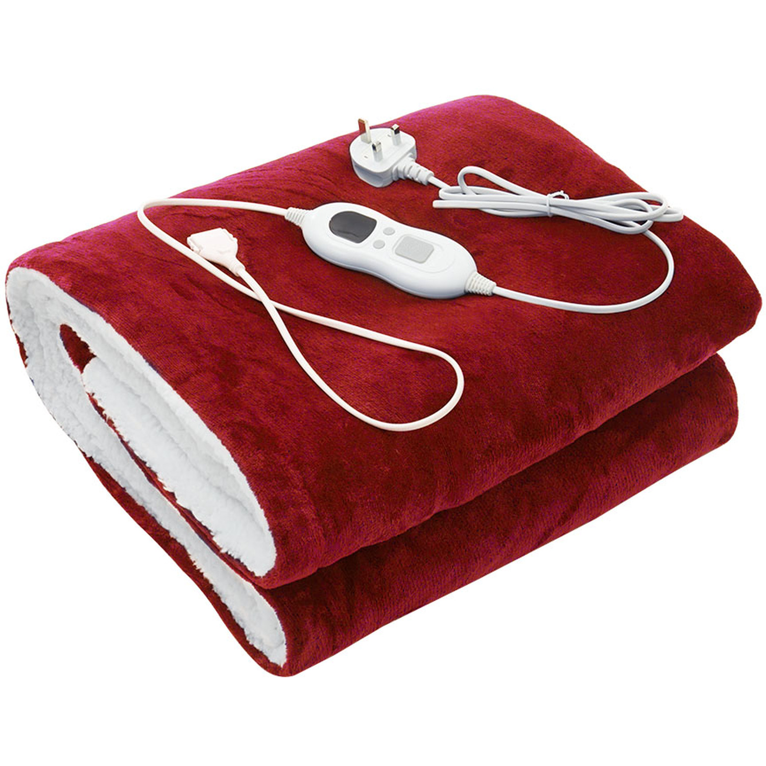 Large Flannel Electric-heated Blanket Throw - Red