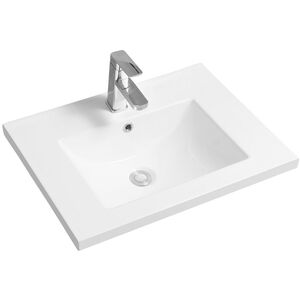 Ceramic Mid-Edge Inset Basin with Scooped Bowl