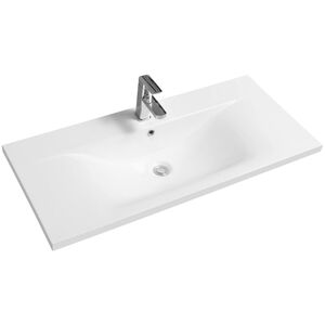 Ceramic 101cm Thin-Edge Inset Basin with Dipped Bowl