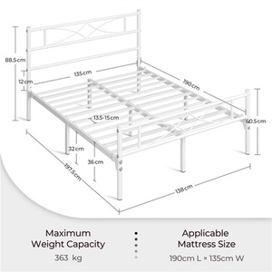 White / Double Metal Bed Frame with Curved Design shot 7449000