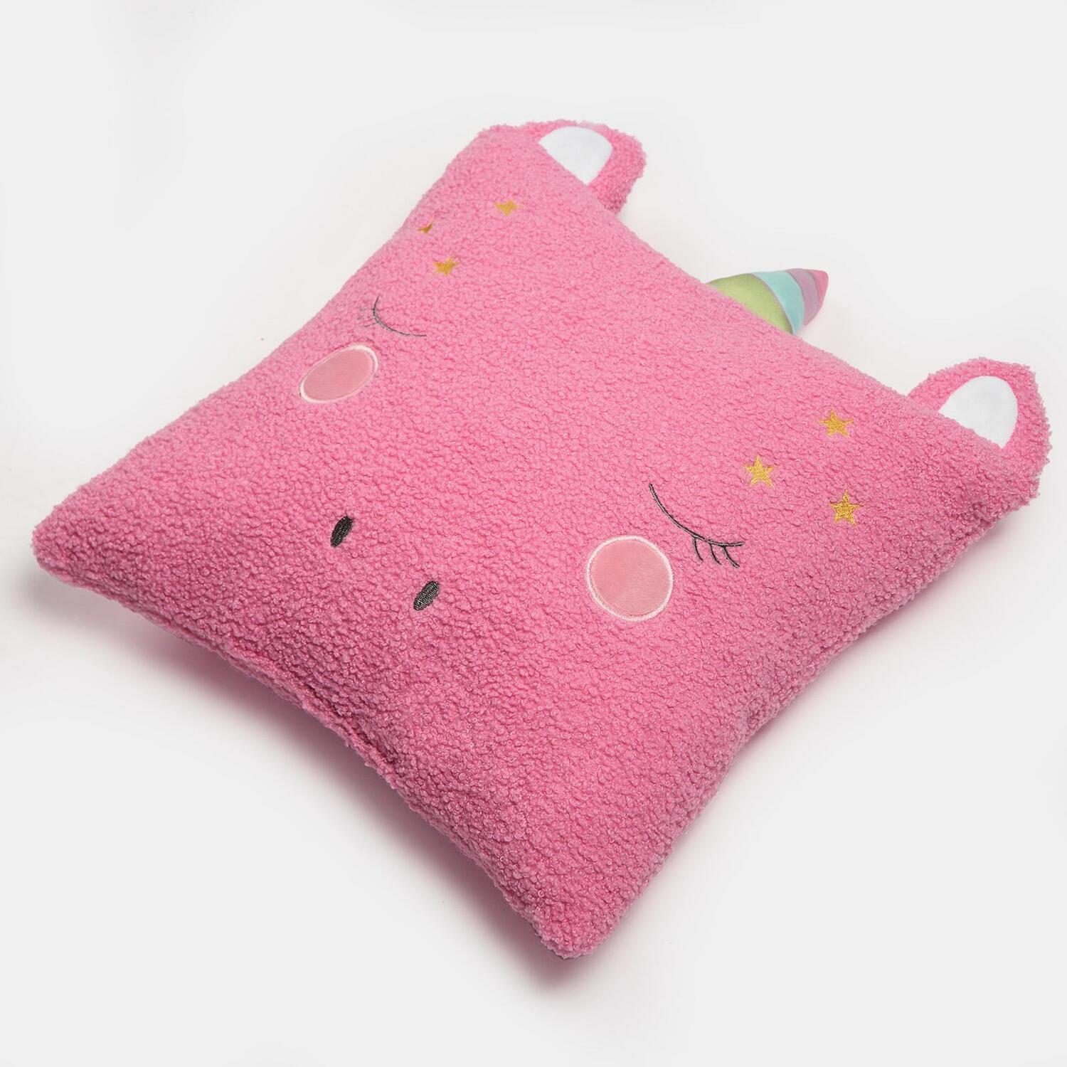 Kids Unicorn Boucle Scatter Cushion - Pink