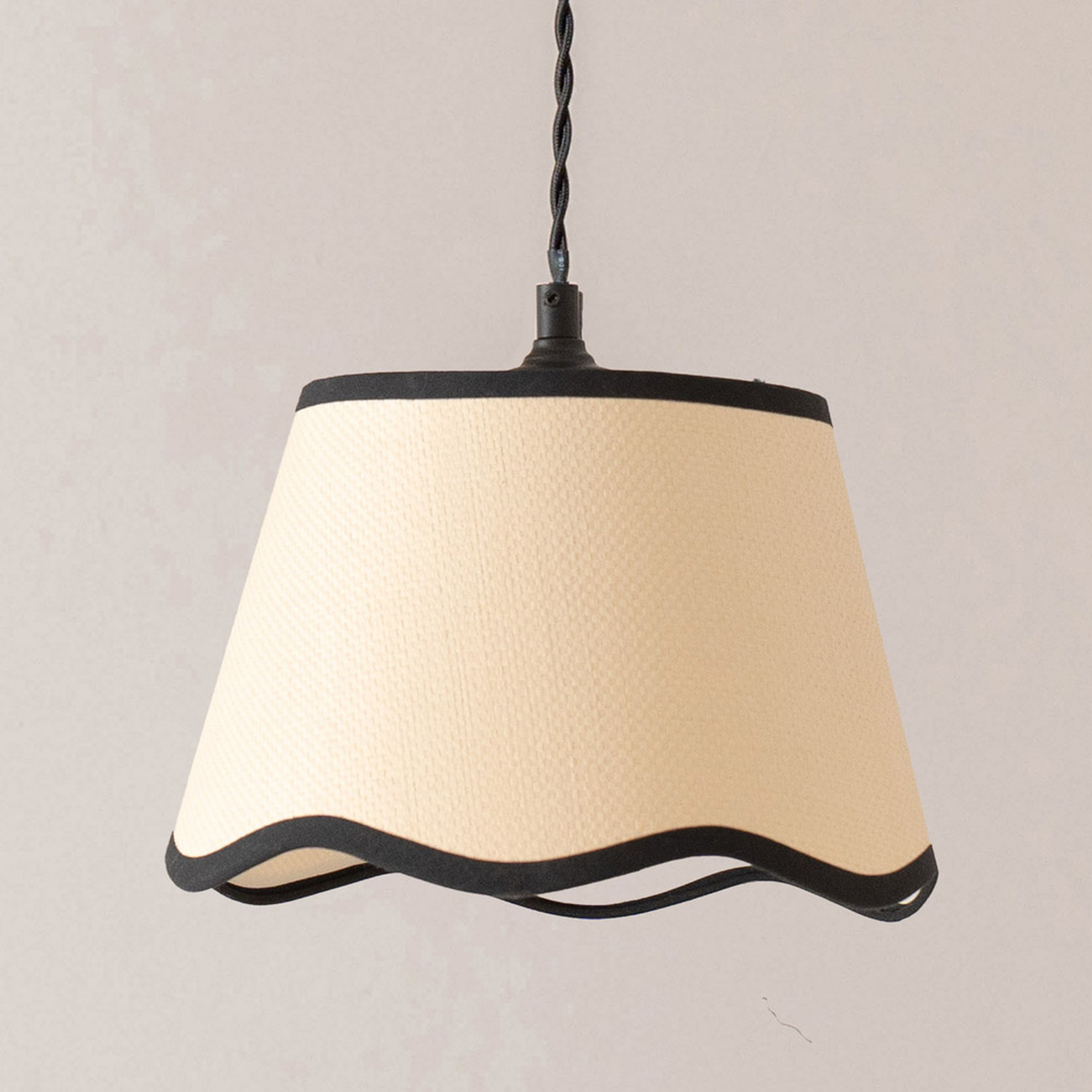 Dutton Scallop 3 Drop Bar Ceiling Pendant Light With Led Bulbs - Black