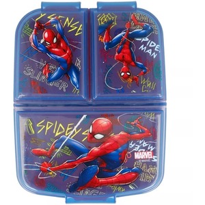 Official Licenced Spiderman Blue 3-Compartment School Lunch Box