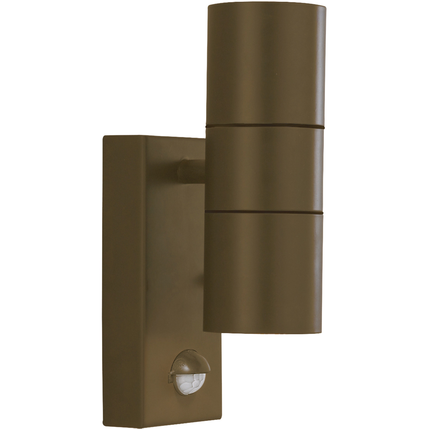 Metro Outdoor Wall Light - Rustic Brown Metal Glass