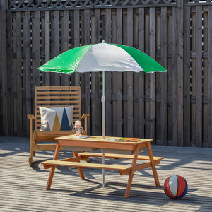 Outsunny Wooden Kids Picnic Table Outdoor Play Brown