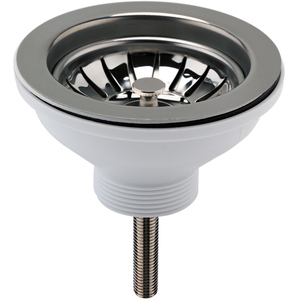 Fireclay Kitchen Sink Basket Strainer Waste Brushed Pewter 90mm