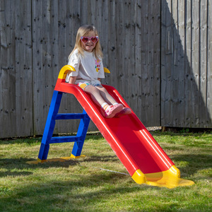 Kids Indoor Outdoor Freestanding Plastic Slide with Ladder and Extension