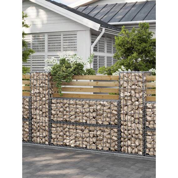 SONGMICS Metal Gabion Basket for Garden Decor