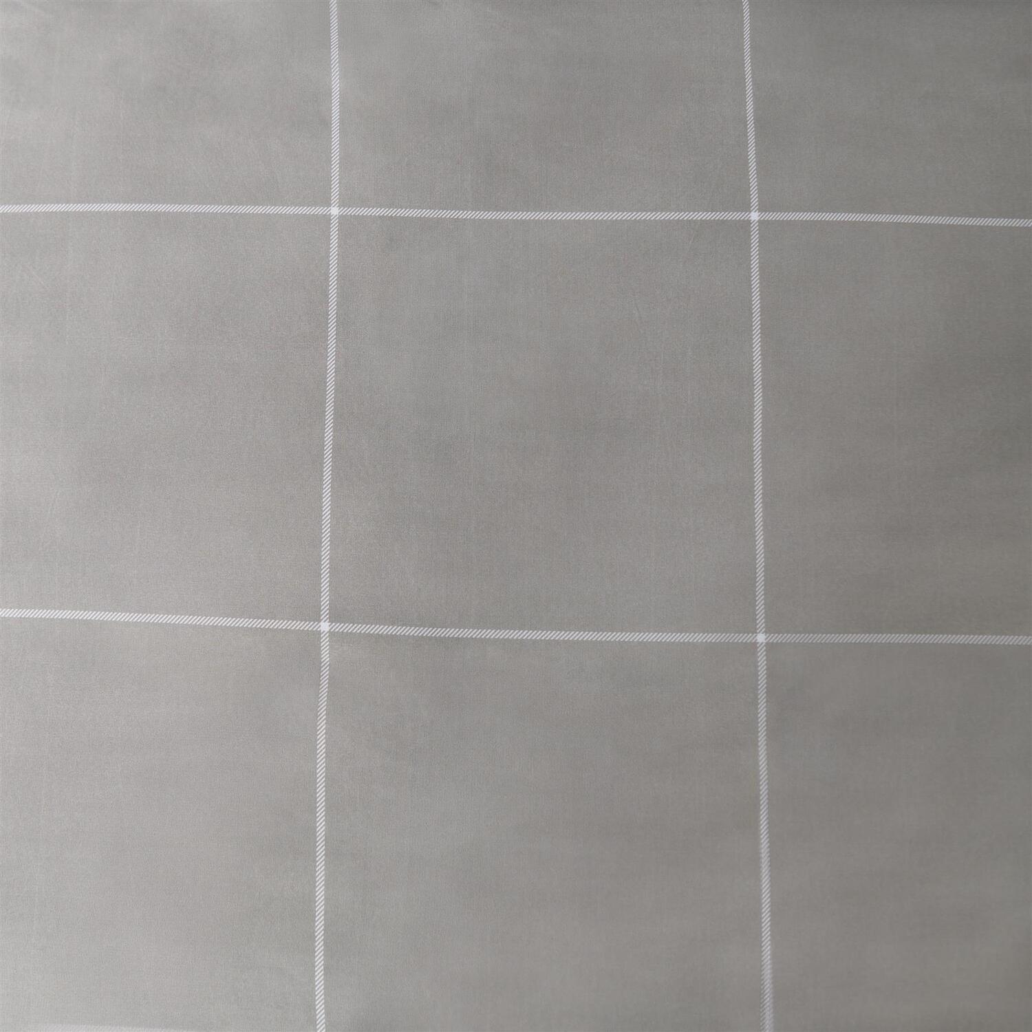 Square Check Duvet Cover Set - Grey Single
