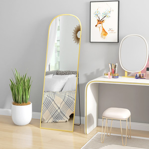 Gold Tone / 1.5cm HOMCOM Full Length Mirror w Aluminium Frame shot 9787272