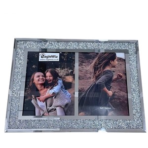Crushed Crystal Double Photo Frame