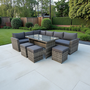 The Tarporley 9 Seat Corner Rattan Dining Set
