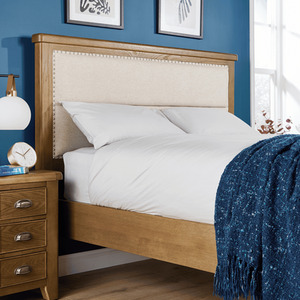 Smoked Oak / King Holcombe Solid Wood Chunky Bed Frame shot 10333599