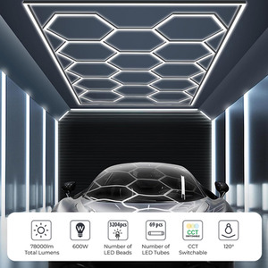600W Car Showroom Lights with 14 Hexagon design with frame CCT switch