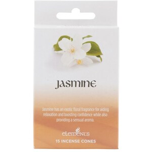 Elements Jasmine Incense Cones Set Of 12 With Holder