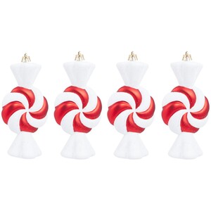 Set of 4 Candy Cane Sweets Hanging Decorations