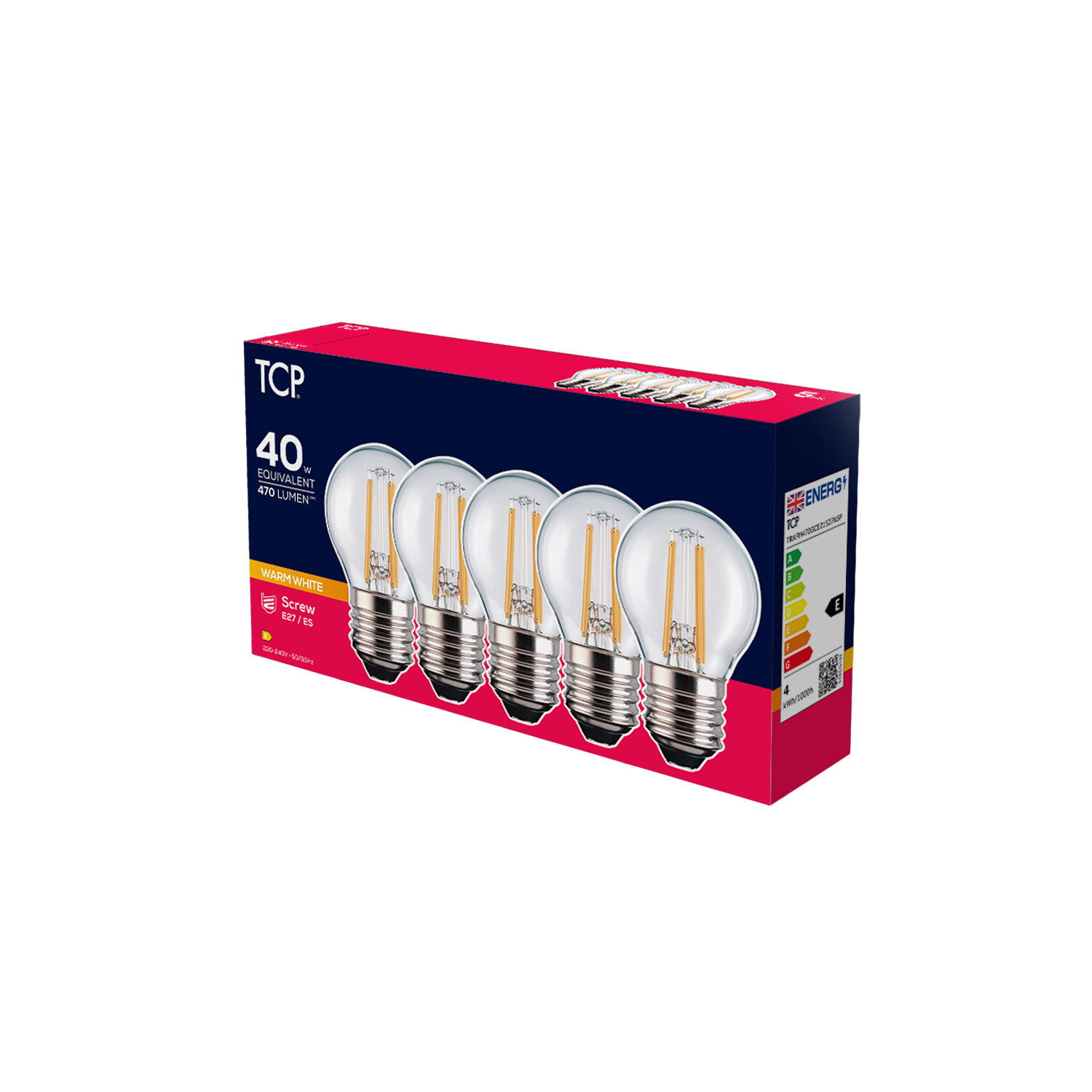 TCP Filament Mini Globe 470L E27 Bulb - Warm White