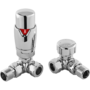Luxury Corner Thermostatic Radiator Valves Sold in Pairs Chrome