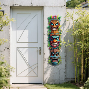 Indoor and Outdoor Tiki Trio Wall Hanging
