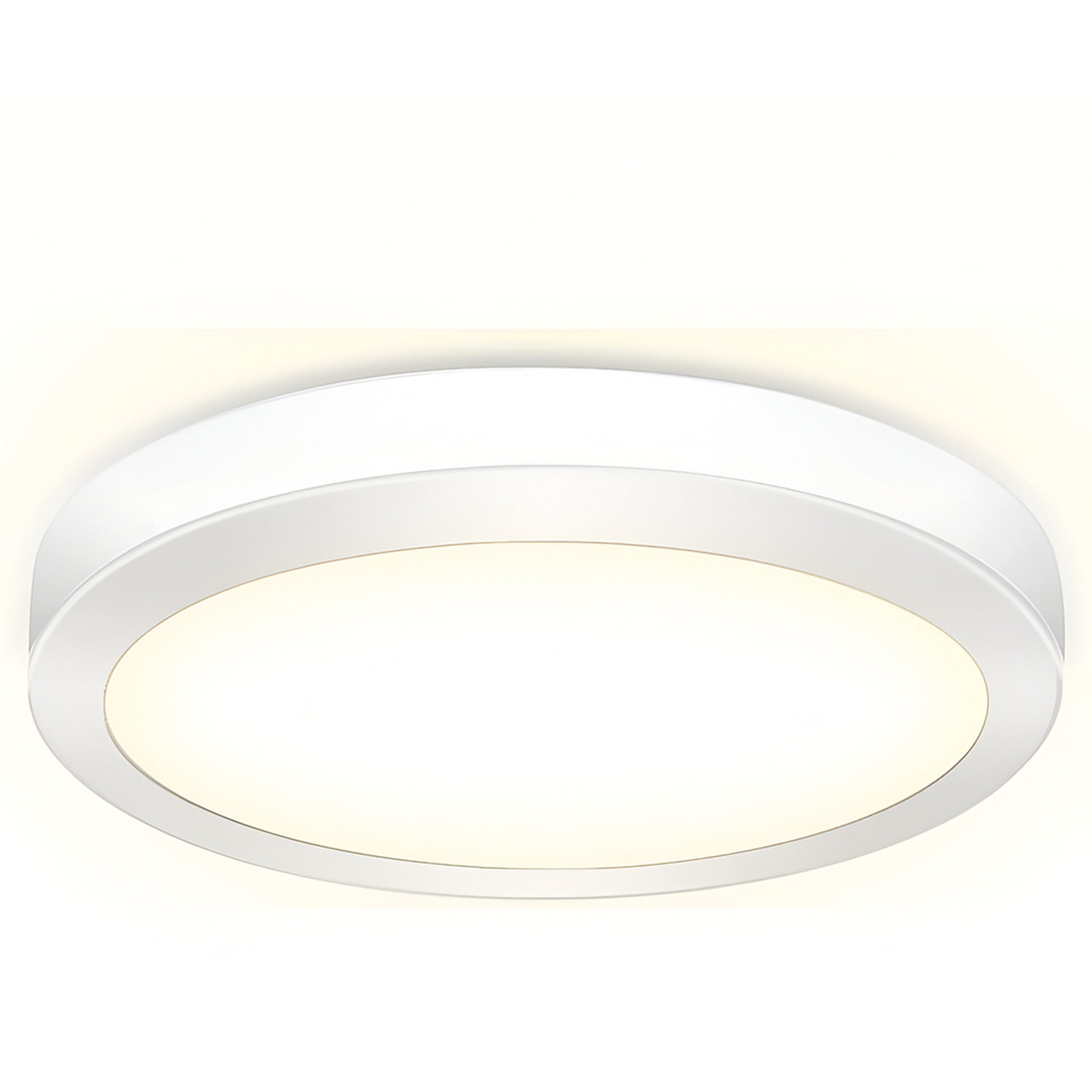 Round LED Ceiling Light Flush Mount for Bedroom - White
